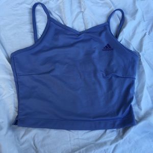 purple adidas running crop top active ware
